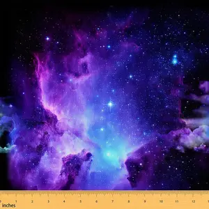Galaxy Upholstery Fabric by The Yard,Purple Blue Universe Starry Sky Reupholstery Fabric,Outer Space Theme Decorative Fabric,3 Yards,Blue Purple