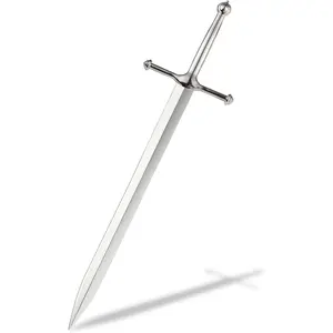 Vintage Decorative Sword Letter Opener Envelope Slitter Silver Ergonomic Grip Mail Opener Knife Desk Decoration Office Mail Supplies