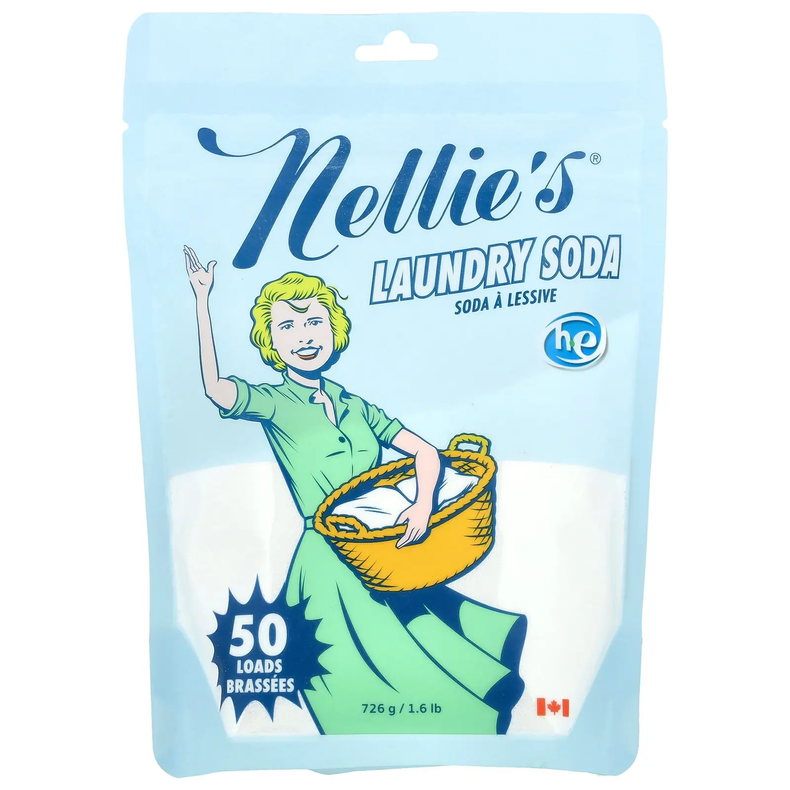 Nellie's Laundry Soda, Fragrance Free, 50 Loads, 1.6 lb (726 g)
