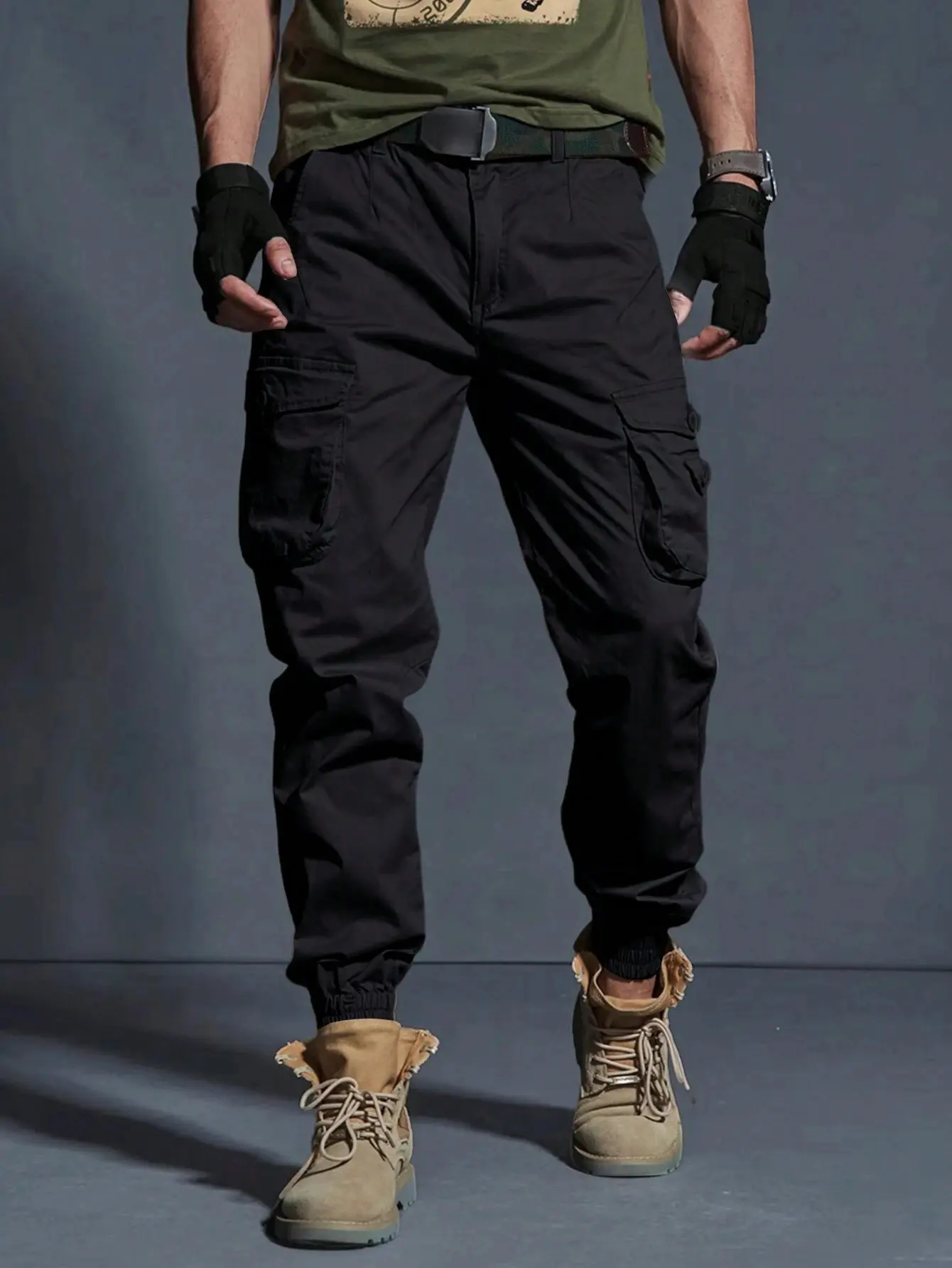 Men's Tactical Cargo Pants with Multiple Pockets and Adjustable Waist for Outdoor Adventures and Daily Wear