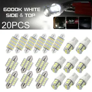 42Pcs LED Car Interior Lights T10 6000K SMD LED Replacement License Plate/Reading Light Bulbs Xenon White Interior Light Bulbs