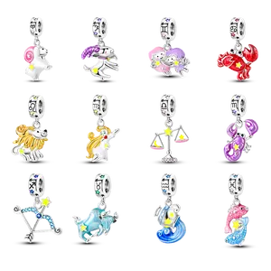 MULA Zodiac Sign Jewelry - Exquisite Zodiac sign charm with 925 Silver-plated enamel accents and sparkling zircons - perfect for all Pandora's bracelets and necklaces are the ideal gift for astrology lovers!