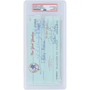 Bobby Murcer New York Yankees Autographed Check from August 15, 1986 - PSA 84855675 - Fanatics Authentic Certified