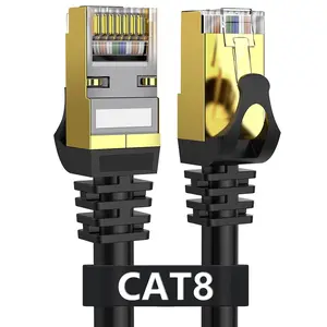 Cat 8 Ethernet Cable 50 ft Shielded, Indoor&Outdoor, Heavy Duty High Speed Direct Burial 26AWG Network Wire, 40Gbps 2000Mhz SFTP Patch Cord, in Wall&Weatherproof RJ45 Cable for Router/Modem