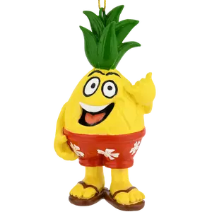 Tree Buddees Beach Party Pineapple Coastal Christmas Ornaments Hand-Painted Resin Tropical Themed 3x2 Inches Perfect for Caribbean Florida California