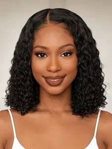 4x4 Glueless Bob Wigs Human Hair Textured Curly For Women Pre Plucked Pre Cut Lace Ready To Wear Kinky Curly Lace Front Wig