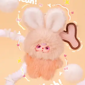 QIQI-Little Rabbit Plush Pendant Bunny Plush Dolls，Soft Furry Collectibles，Stuffed Animal