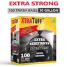 Xtratuff 30-Gal Black Drawstring Trash Bags (100 Count) - BPA-Free, Extra Thick, Tear-Proof, Sturdy Disposable Drawstring Bin Bags, Eco-Friendly Home Care Supplies, Trashbags, Heavy Duty Garbage Bags