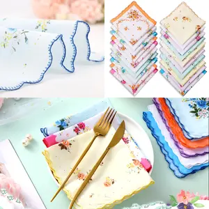 20 Pack Embroidered Ladies Handkerchief Square Handkerchief Sweat Wiping Handkerchief Beauty & Personal Care