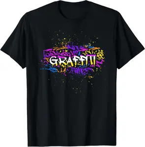 100%cotton Graffiti Spray Paint Graffiti Artist T-Shirt  Top teeshirt
