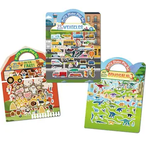 Puffy Sticker Books, 120 Reusable Stickers Activity Toys for Toddlers, Great Birthday Parties, at-Home Activities, Screen-Free Fun, Perfect Travel or Road Trip, Hours of Fun for Kids Ages 2,3,4,5,6