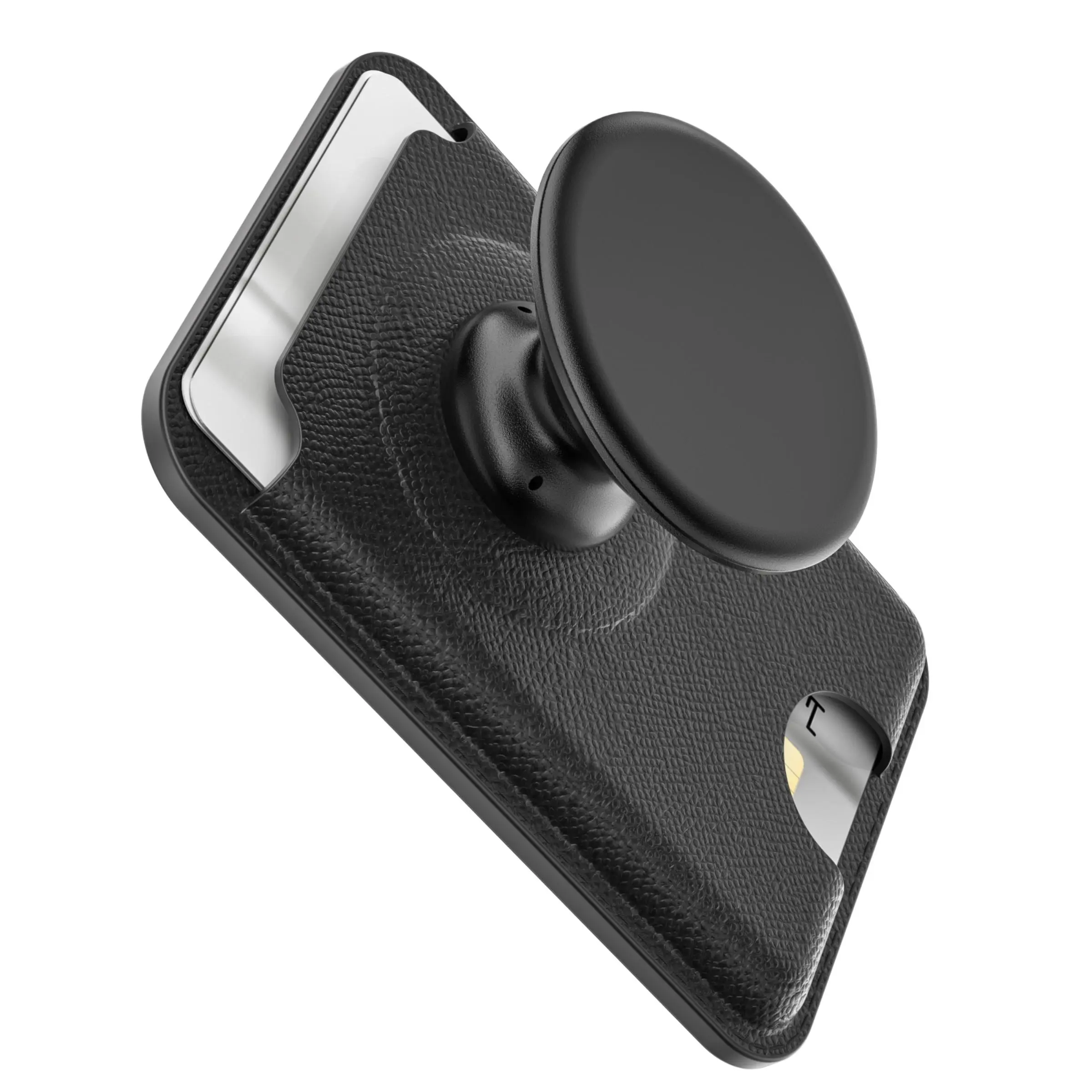 Magnetic Wallet Stand, Phone Holder with 1 Count Ring, Phone Accessories, Cellphone Accessory for iPhone 16/15/14/13/12 Series, Fit 2 Cards, Telescopic Lazy Phone Card Holder, Magnetic Mount