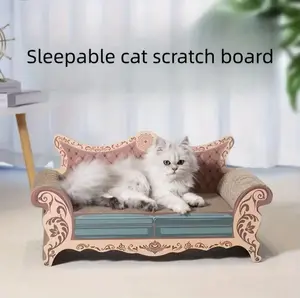 Luxury L-shaped Cat Scratching Board and Sofa Bed – Durable, non-slip cardboard with a unique round design, perfect for large cats and pets to relax on | Luxury Cat Sofa | Plush Cat Bed cat tree tower dog bed dog bed pet furniture dog beds