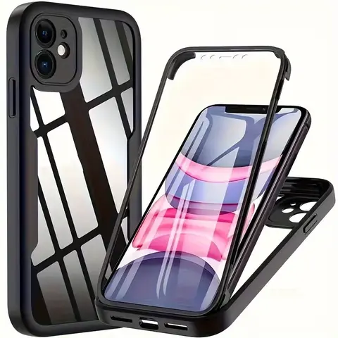 Hybrid 2-in-1 Smartphone Case - Slim, Rugged, Stylish Full-Body Shockproof Protection Cover for iPhone 18 Pro Max, 17, 16E, 15 Plus, 14, 13, 12 Pro/Plus Variants - Handheld Device Casing Accessory