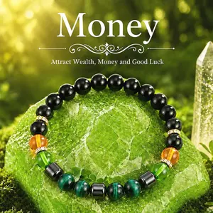 Wealth Magnet! Lucky Bracelet | Diamond-Accented Green Tiger's Eye Beaded Bracelet | Wealth & Blessing Attractor —money bracelet- Luck-Turning Obsidian Bangle — bracelet jewelry-Attracting Wealth and Abundance: The Perfect Good Luck Gift for 2026!