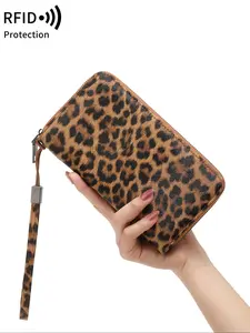 Fashion Leopard Pattern Long Wallet, Casual Versatile Zipper Stylish Wallet for Women, Trendy All-match & Exquisite Wallet for Daily Use