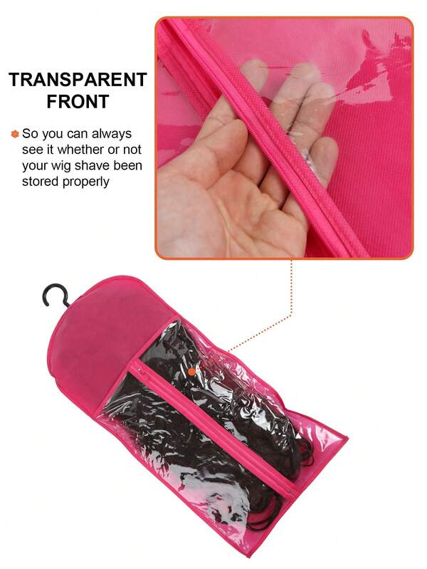 Falote 6/12Pcs Satin Wig Storage Bag With Hooks & Zipper - Portable Organizer Cover, Closet Hanger, Travel Case For Multiple Wigs,summervibes