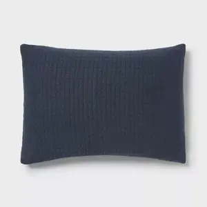 Standard Jersey Quilt Sham Dark Navy Blue - Threshold: Cotton Knitted, Machine Washable, OEKO-TEX Certified