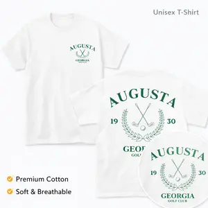 Augusta Georgia Golf Club T-Shirt Vintage 1930 Graphic Tee Unisex Premium Cotton Shirt Classic Golf Design Soft Breathable Casual Sportwear Gift for Golf Lovers Trendy Streetwear Apparel