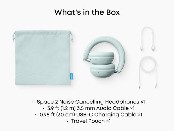 soundcore Space 2 by Anker, Active Noise Cancelling Headphones, Comfortable Fit, 50H Playtime, LDAC HiRes Wireless Audio, Dual Connection, Clear Calls, Bluetooth 6.1, Nap Mode, Wearing Detection