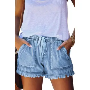 Womens Lightweight Shorts Casual Baggy Trendy Short Pants Elastic Waist Drawstring Comfy Shorts