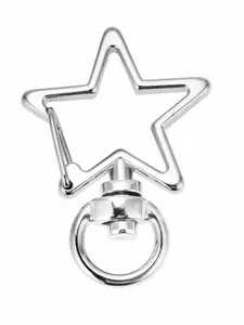 10pcs Metal Swivel Lobster Clasp Snap Hook, Star Shape Clasp with Key Rings, Casual Plain Design, All Seasons Accessory