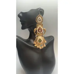 Statement earrings red green fashion creative