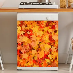 2pcs Autumn-Colored Magnetic Fridge Magnets Featuring Halloween-themed maple leaf designs Suitable for dishwashers, refrigerators, and other appliances with magnetic metal surfaces Ideal for decoration, seasonal ambiance, and appliance makeovers