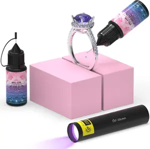Ring Sizers for Loose Rings, Ring Size Adjuster Kit for Women, Rings Guards Kit with UV Light & 10g Glue, Fixators, Invisible Traceless Tightener for Men, Fit Any Size, Easy to Apply & Remove