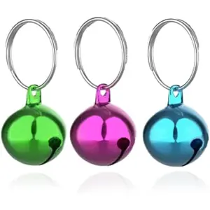 Round Dog Bells Dog Charm Bells Pet Pendant, 3 PCS Anti-Lost Training Bells for Collars, Suitable for Pet Pendant Accessories,1/2-Inch, Random LOUD COLORFUL PET BELL ACCESSORIES