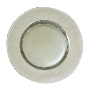 212 MAIN Luster Platinum Chargers Plates - Stylish Collectible Plates, 4-Piece Utensils Accessory Set for Entertainment Use, Four Pieces