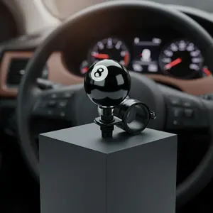 8 Ball Steering Wheel Knob Spinner Heavy Duty Suicide Knob Universal 360 Degree Rotation Steering Wheel Handle Accessory