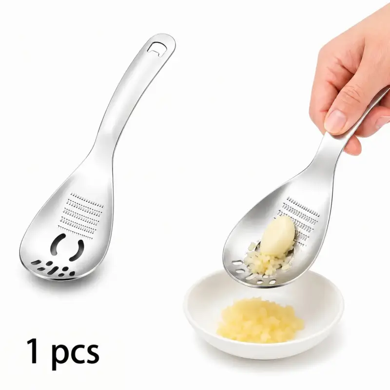 CYA Stainless Steel Kitchen Food Masher Utensils - Manual & Portable Fruit & Vegetable Strainer Spoon for Home Kitchens Homemade Puree, New Parents' Parenting Essential Weaning Food Prep