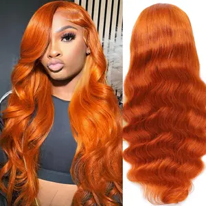 Ginger Orange Body Wave Wig Human Hair 4X4 HD Transparent Lace Frontal Wigs Human Hair Pre Plucked With Baby Hair Blackfriday