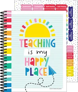 Teacher Planner 8" x 11" – Rainbow Spiral-Bound Lesson Planner with Stickers, Checklists & Notes for Classroom Organization