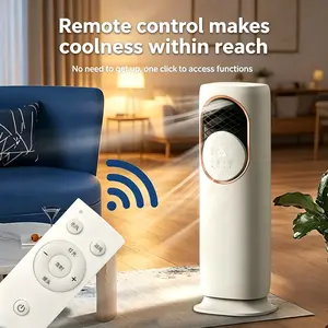 2-in-1 Ice Crystal Cooling Bladeless Tower Fan, Dual Mode Heating & Cooling, Low Noise Fast Cooling Fast Warm Air, All Season Use Quiet Standing Fan for Home Indoor Use