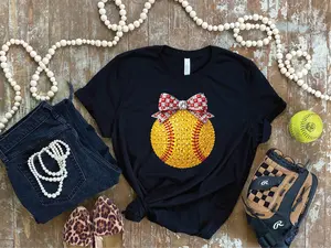 Softball Faux Rhinestone Ball - Unisex Comfort Color Graphic Tee