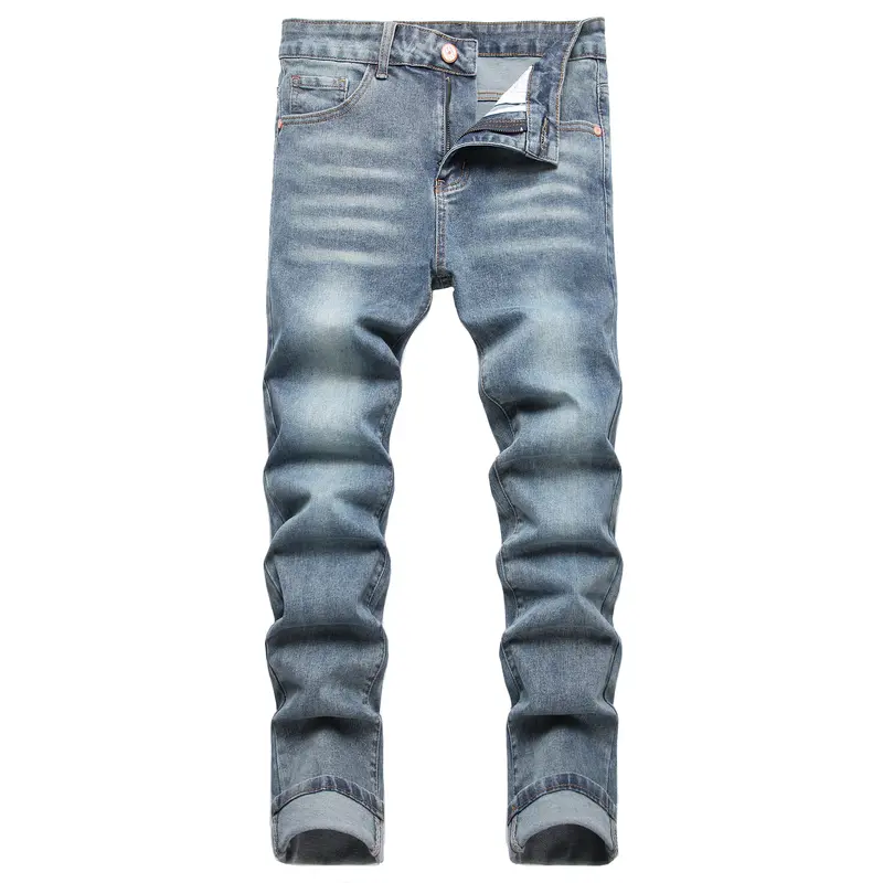 JUNBAOSS Men's Slim Fit Stretch Jeans Ripped Skinny Jeans for Men, Distressed Straight Leg Fashion Casual Popular Chic Comfort Flex Waist Denim Pants, Menswear Classic Street Style Cotton Fabric Jean Natural Hipster Personalized Stylish Jeans with Pockets