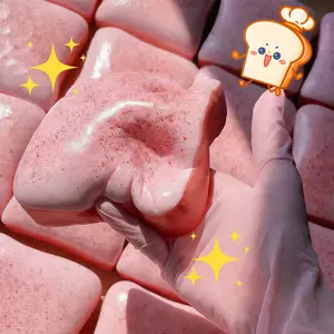 Ultra-Realistic Berry Toast King & Butter Toast King Squishy Set Slow Rising Soft Bread Fidget Toy Stress Relief Kawaii Squishy Perfect Gift for Food Lovers
