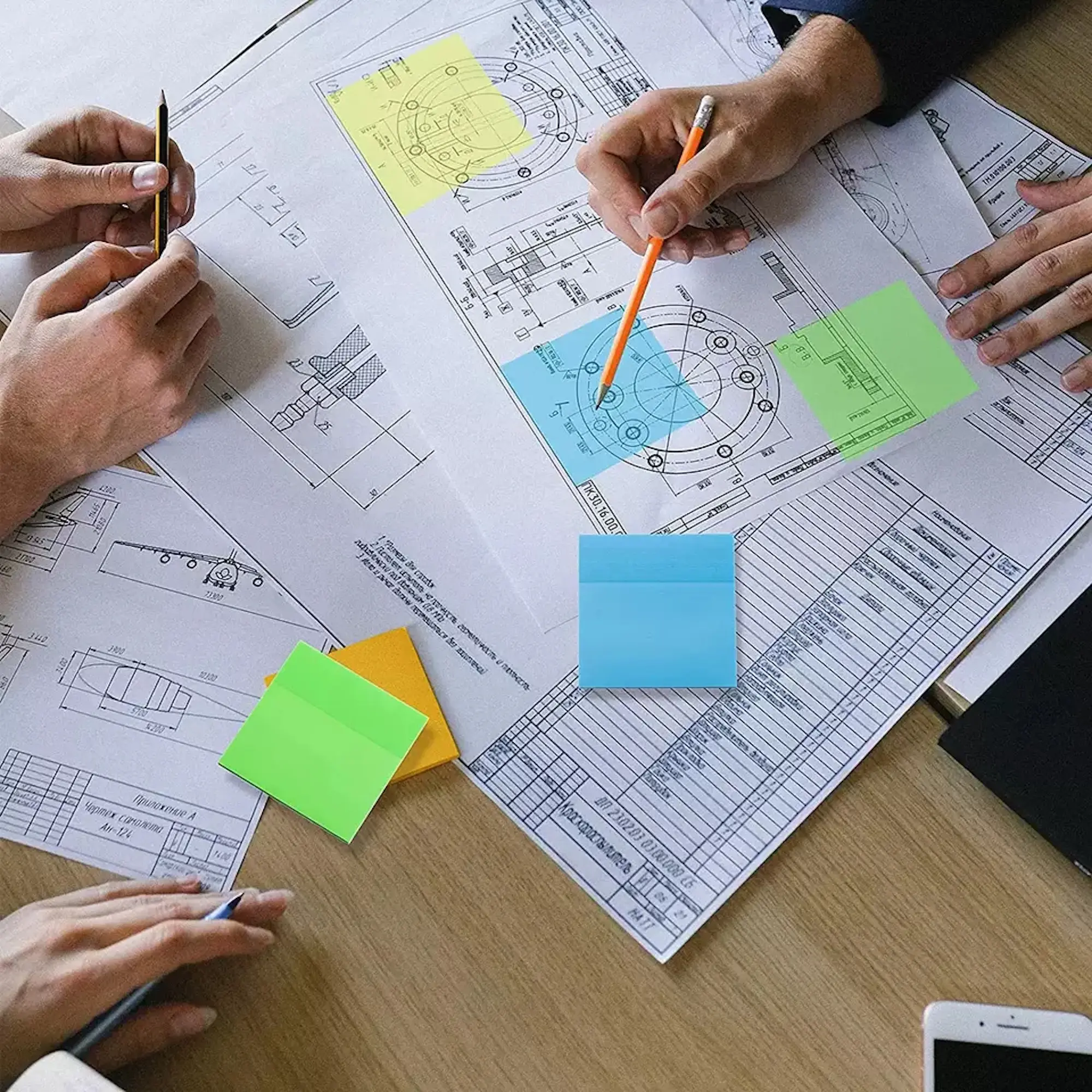 Transparent Sticky Notes | 7.5cm x 7.5 cm | 6 color options | Buy all Six