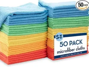 50 Pack Microfiber Cleaning Cloth, Reusable and Lint Free Cloth Towels for Car, 11.5 Inch x 11.5 Inch