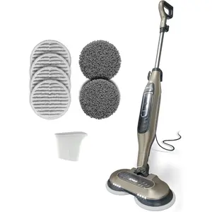 All-in-One Hard Floor Steam Mop with 4 Washable Pads, 3 Steam Modes & LED Headlights for Efficient Scrubbing and Sanitizing, Ideal for Various Hard Floors.