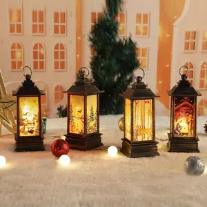 Christmas Decorations Mini Lanterns Christmas Lanterns Decorative Christmas Tree Home Decoration Small Candle Lantern,Holiday Decorations Gifts for Family, Children or Friends（4 PCS）