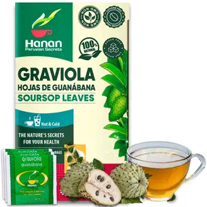 Soursop Tea Bags - 100% Pure Hojas de Guanabana Leaves - Graviola Tea Soursop Leaves Organic Herbal Te from Peru