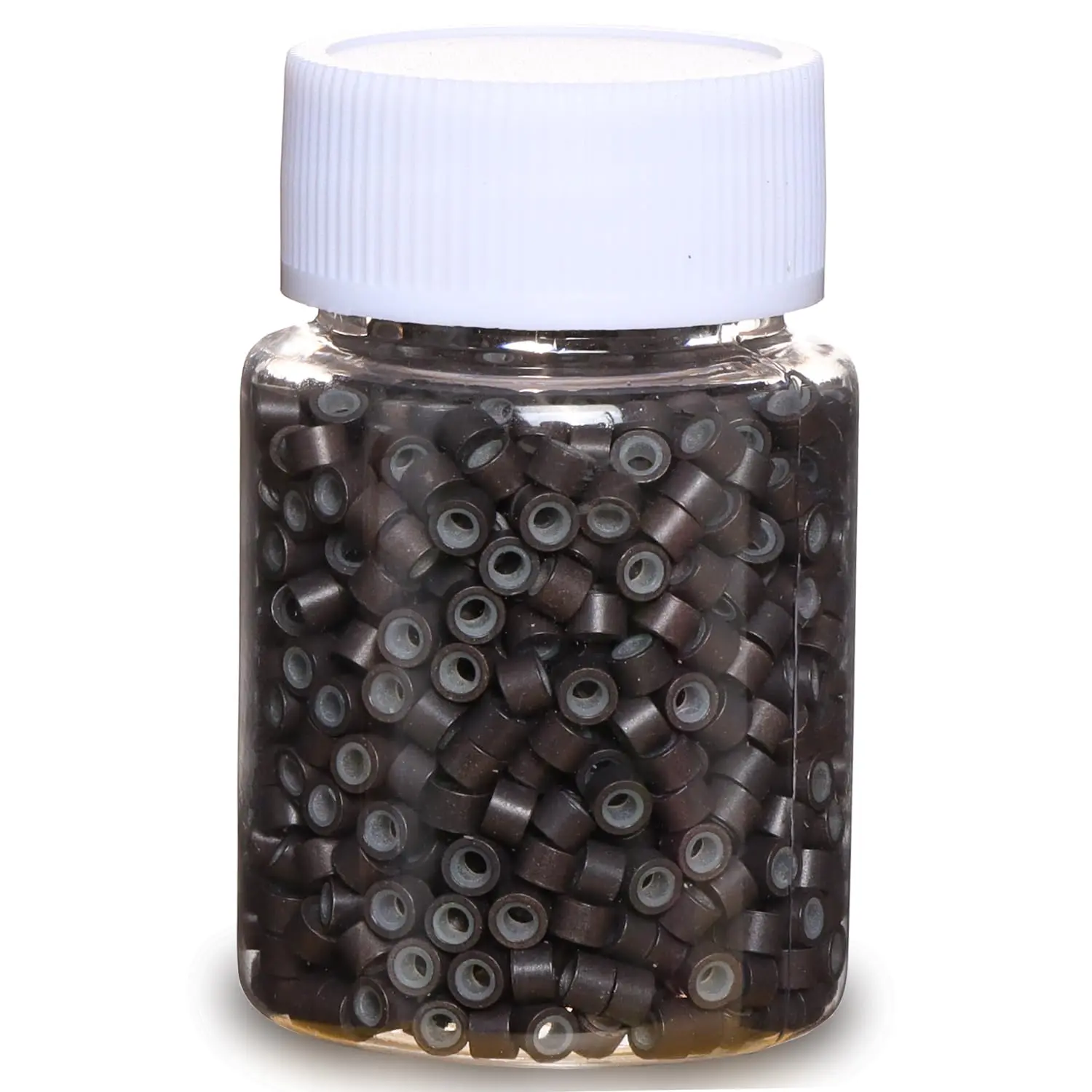 1000 count 4mm Hair Extension Beads, Lined  Rings,MicroLink Beads for Tinsel Fairy Hair Extensions,Dark Brown