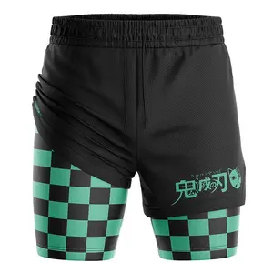 TRENDING 2025 Tanjiro Kamado Demon Slayer Performance Shorts, Gym Workout Printed Sports, Jogging Pants, Fitness Workout Track Shorts Clothes, Perfect Gift
