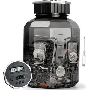 X-Large Piggy  for Adults ,  Digital  Counting  with LCD Counter, 2.4L Capacity,   Counter   Counting Jar with Total Amount Displayed,  for