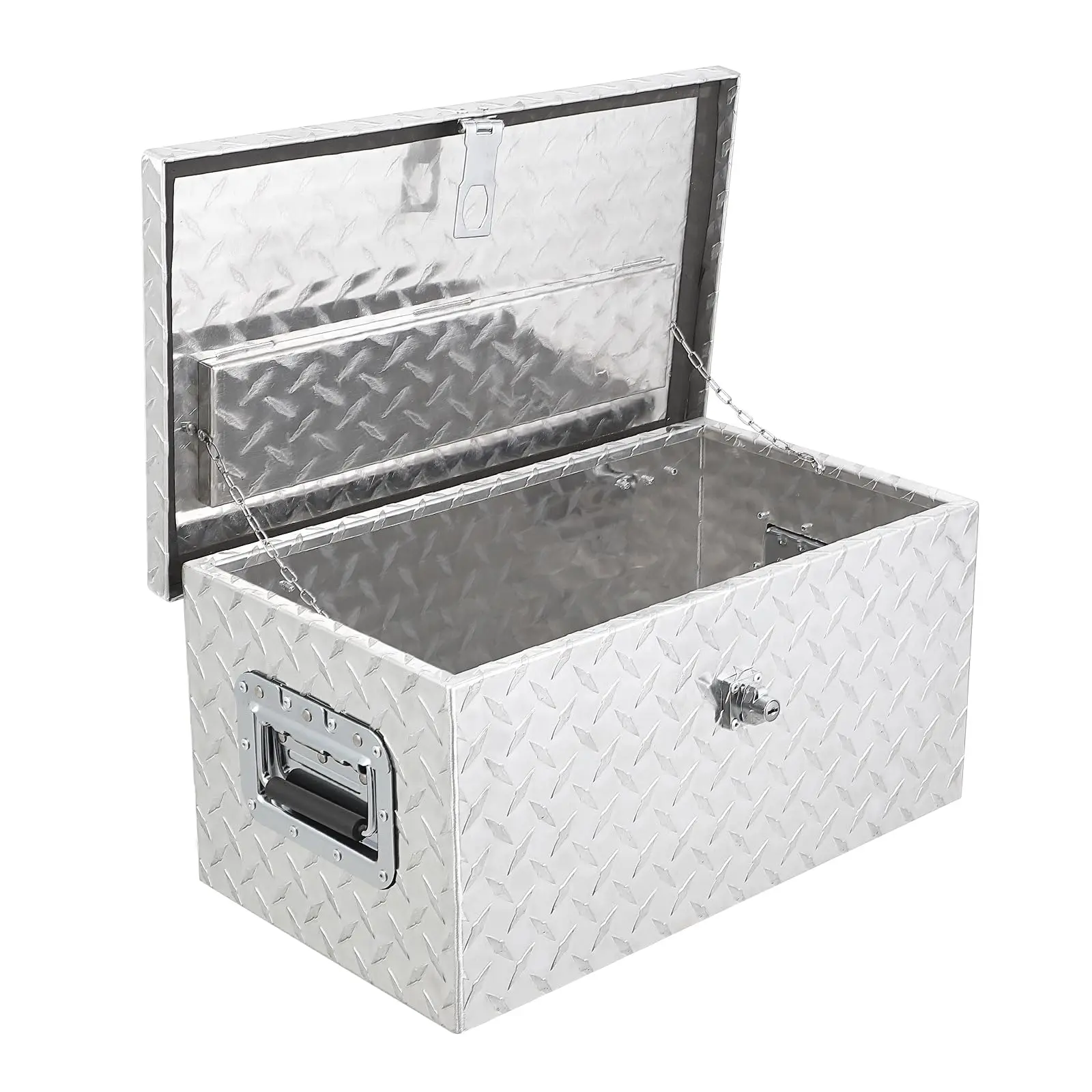 GARVEE 20" Wide Capacity Heavy Duty Aluminum Lockable Tool Box Accessories (Locks in 2 Ways, Keys Included) - Waterproof Storage, Sliding Shelf, Side Handle, Stainless Steel Chain (10.36 lbs, 21.06"l x13.78"w x11.02"h) for Truck Bed, Home,toolupgrade