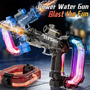 Electric Water Gun with LED Light, Automatic Squirter, Dazzling Outdoor Playtoy for Boys & Girls, Ideal Summer Accessory, Automatic Water Blasts