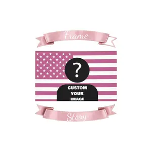 Custom Pink America Tapestry Poster For Decorate Flag 30x40 inch Personalized Flags Design Your Image Funny fathersdaygifts Wall Hanging